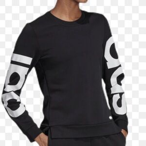 Adidas Black Women's Pullover Sweatshirt with White Logo On Arms Size XS 2-4